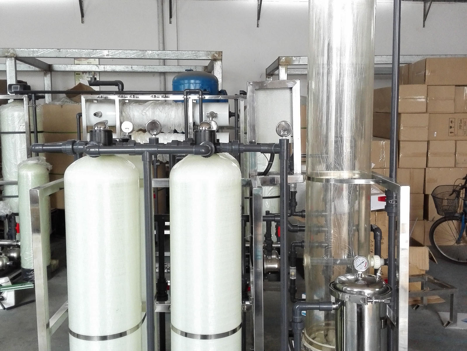 deionized water filter Ion exchange resins no so much waste water than ro Manual control type Ocpuritech Brand company